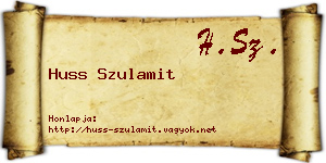 Huss Szulamit névjegykártya